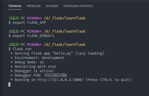 Flask Debug mode: on - VSCODE