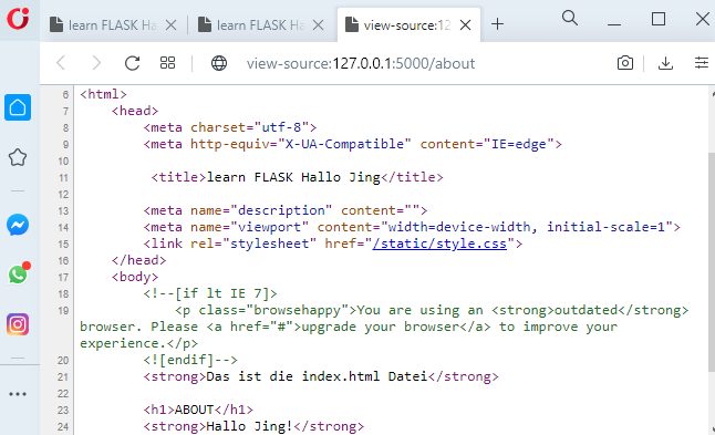 Flask - style.css laden im HTML-Code